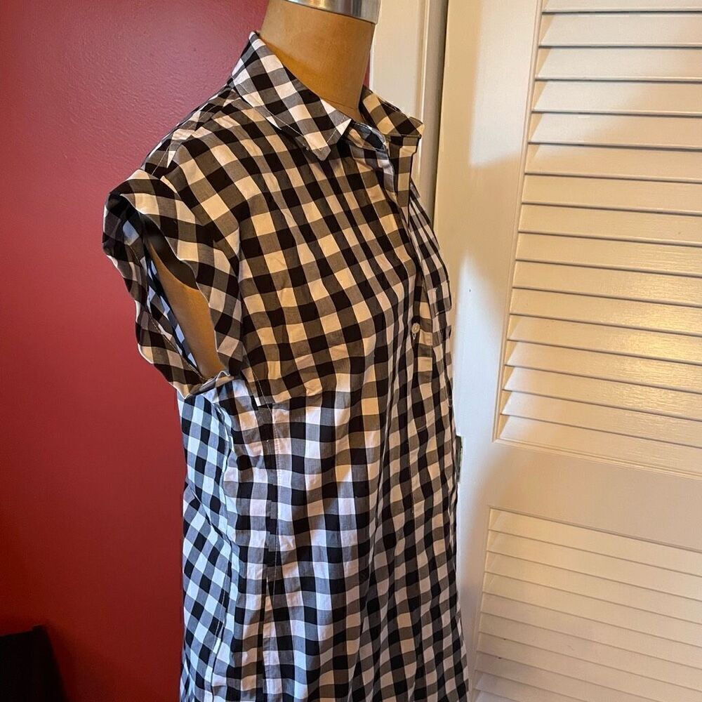 J CREW | black & white checkerboard sleeveless mini dress PXS - Picture 3 of 7